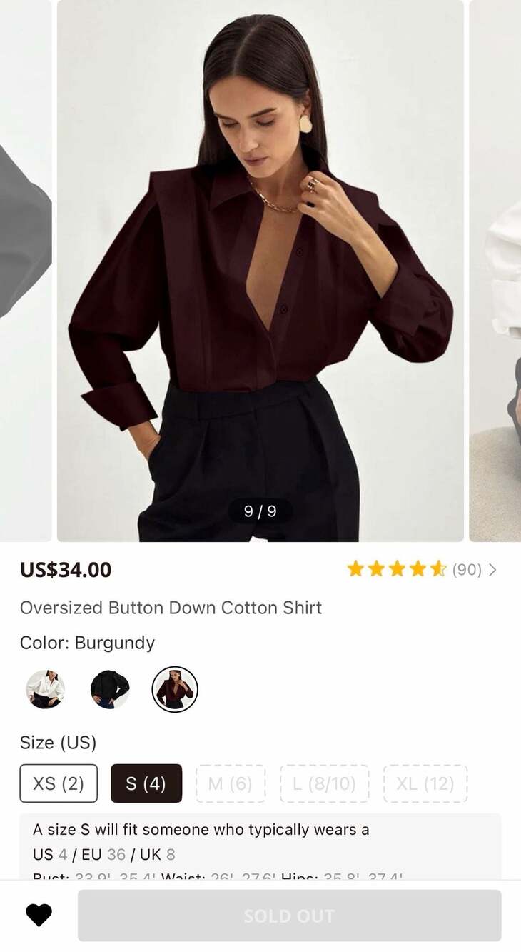 Commense Burgundy Long Sleeve Cotton Shirt With Pleated Detail
